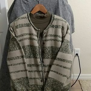 Button up cardigan and turtleneck